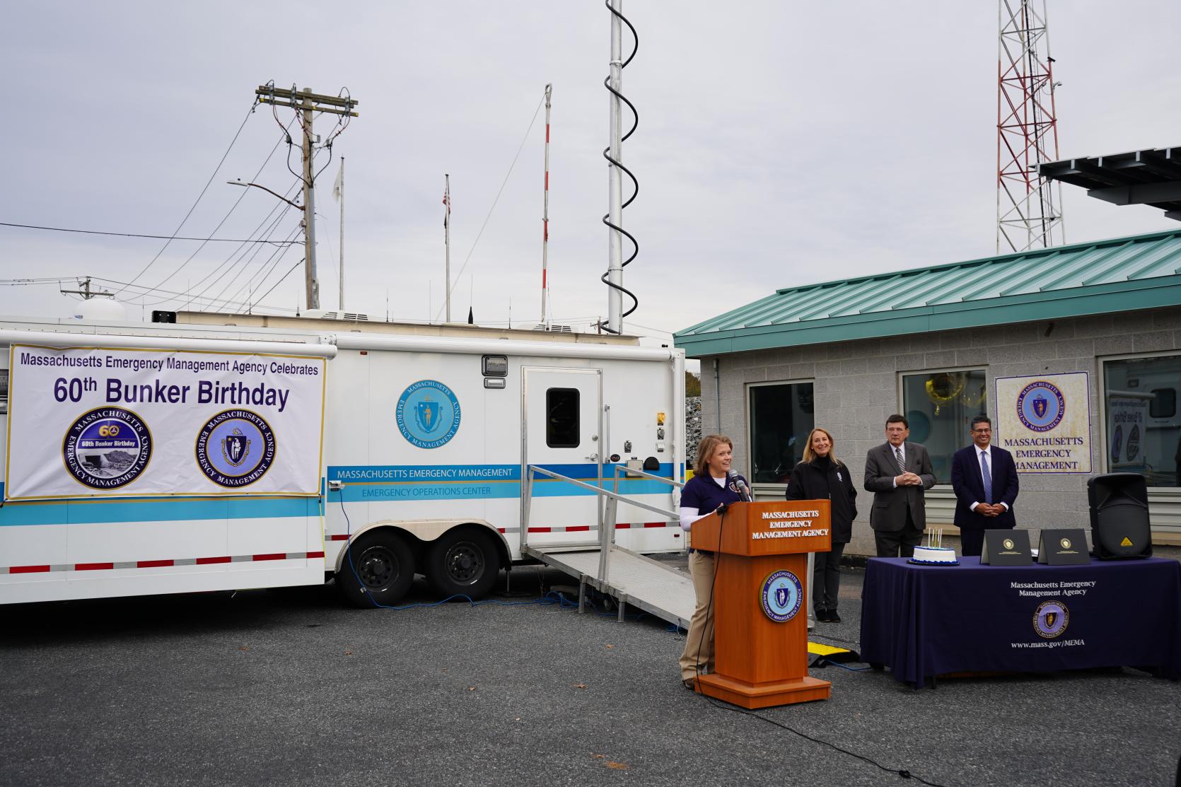 Senior officials provide opening remarks at MEMA's Bunker Birthday celebration
