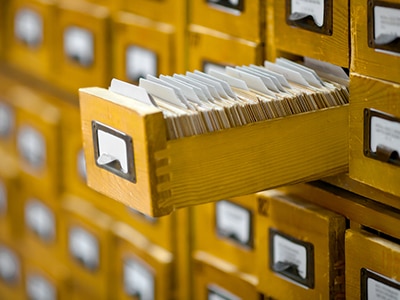 Library catalog drawer
