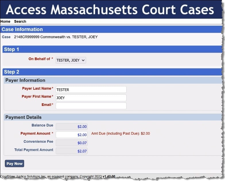 Case Information Screen