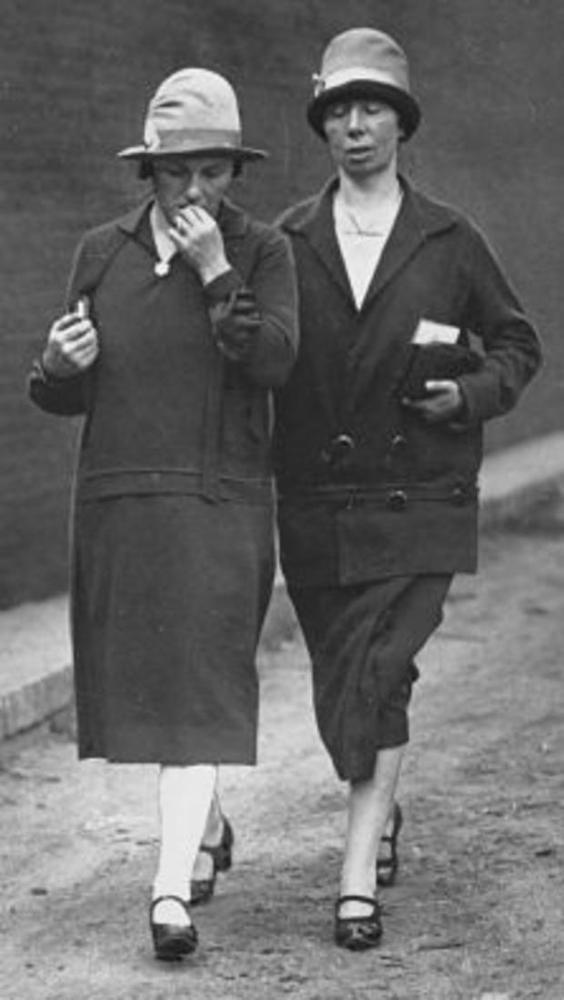 Rosa Sacco (wife) and Luigia Vanzetti (sister) after their last visit with Sacco and Vanzetti at the Charlestown prison, 8/22/27