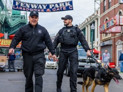 Boston Police Officers with K9 at Fenway