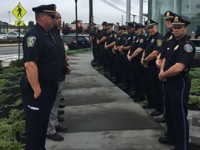 Officers in line