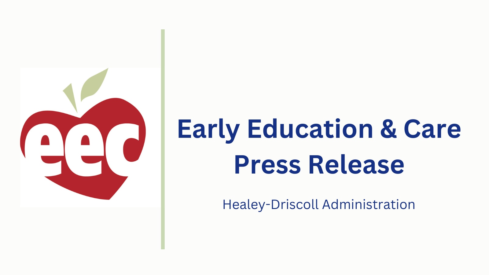 Early Education & Care Press Release