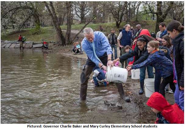 Governor Charlie Baker and Mary Curley Elementary School students