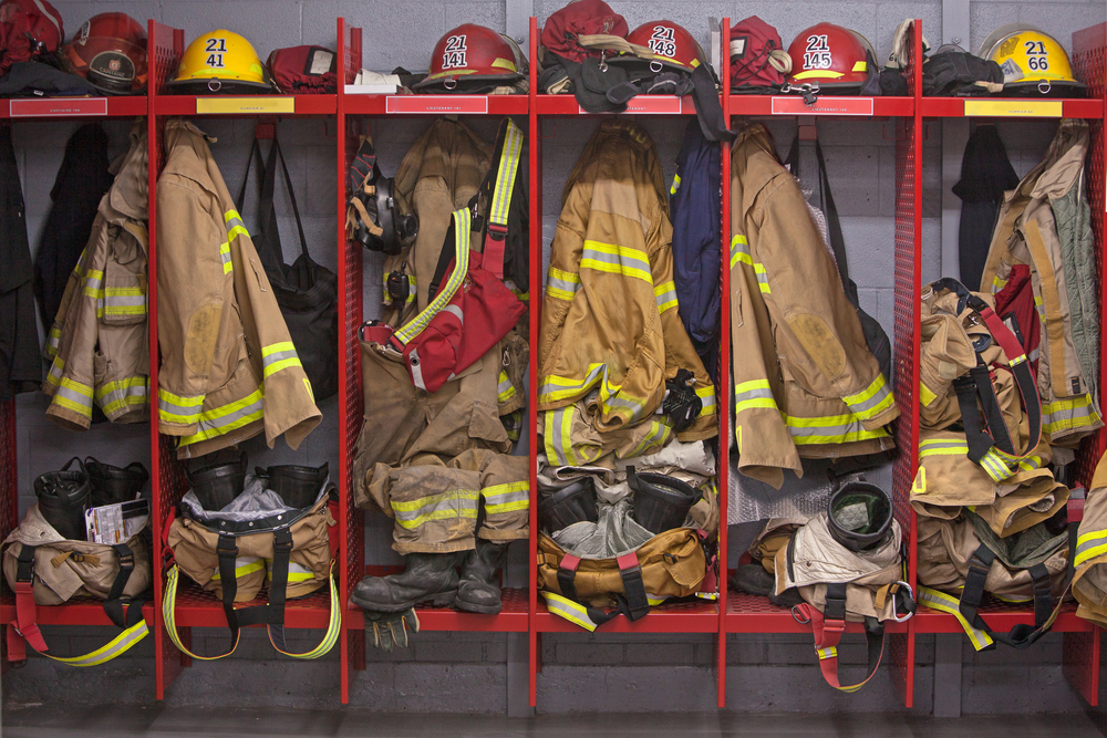 Firefighter locker room