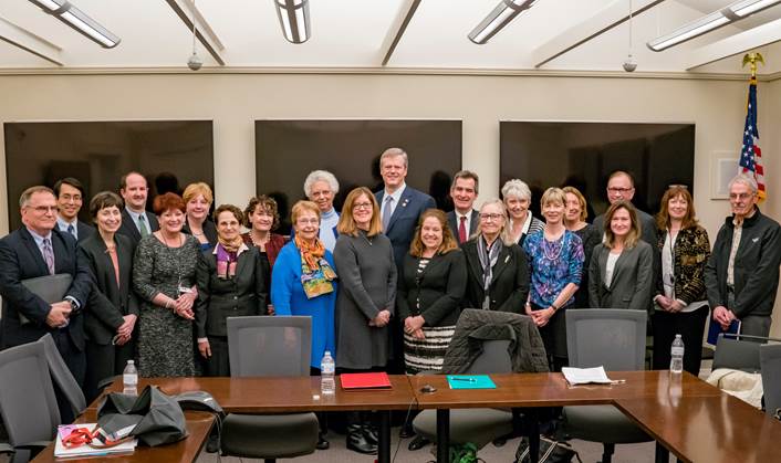 Governor Baker with members of the mental health community.