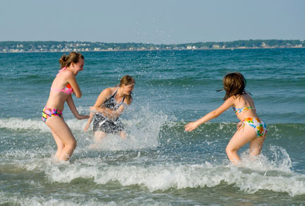 girls at beach