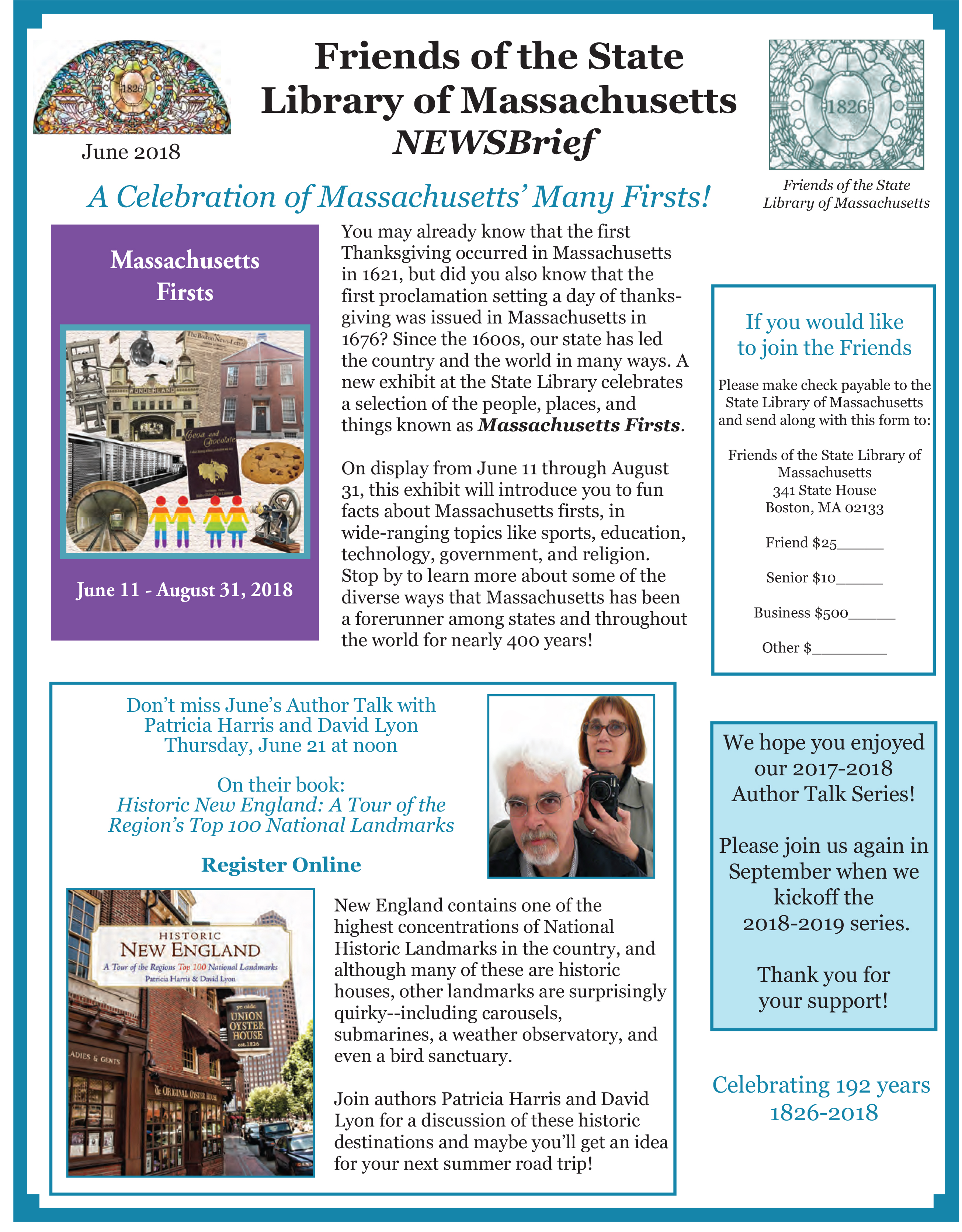 June 2018 Friends of the Library NewsBrief Image