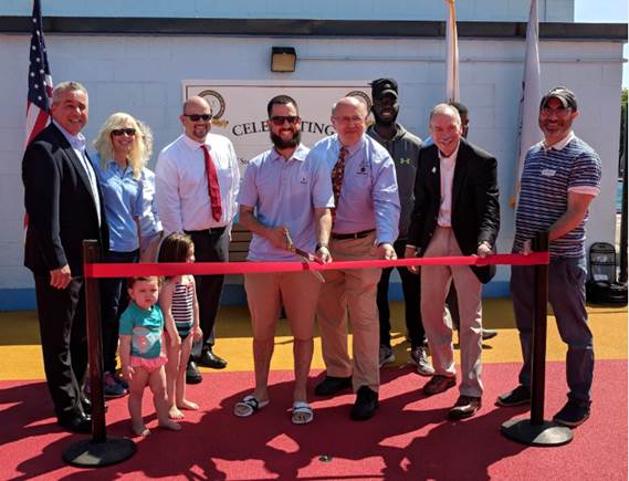 Massachusetts Department of Conservation and Recreation Commissioner Leo Roy joined with state and local officials to celebrate the opening of the new Allied Veterans Memorial spray deck in the City of Everett