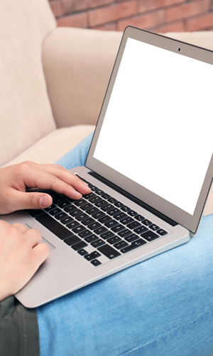 person using laptop computer