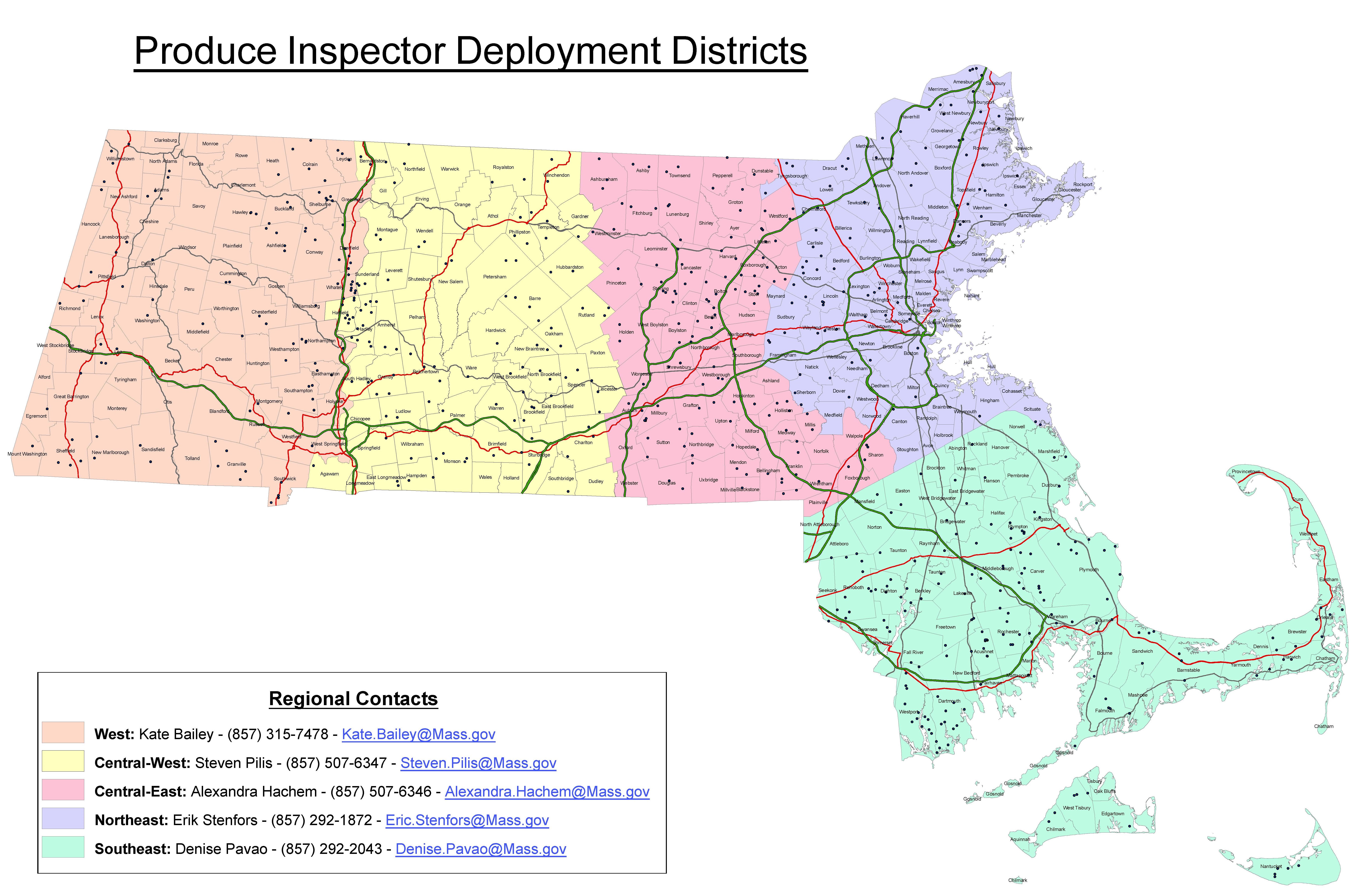 Regional Produce Safety Inspector Map
