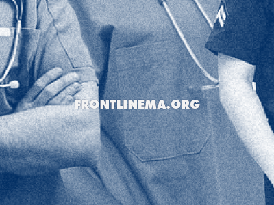A collage of health care workers and first responders with text that reads "frontlinema.org"