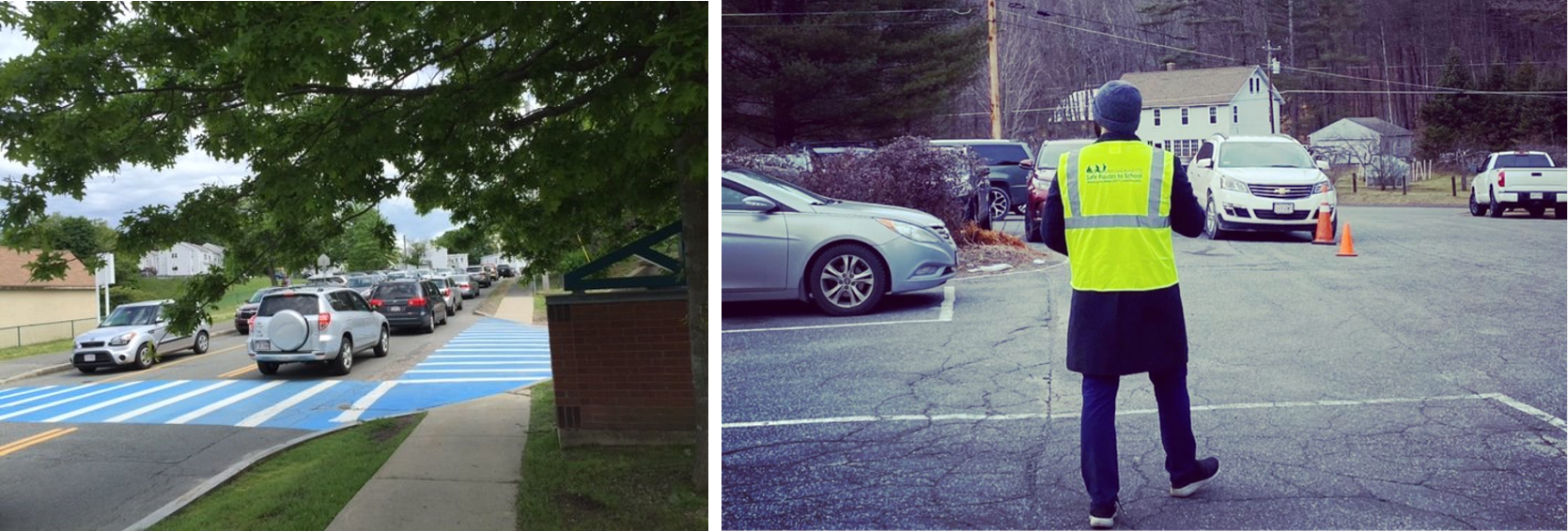 image of a cars on parking lots and street
