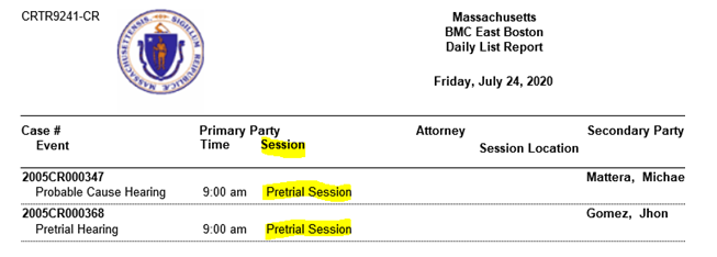 A screenshot of the Daily List Report for BMC - East Boston