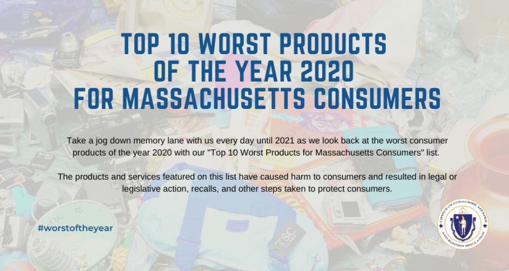 Top 10 Worst Products for Massachusetts Consumers of the Year 2020