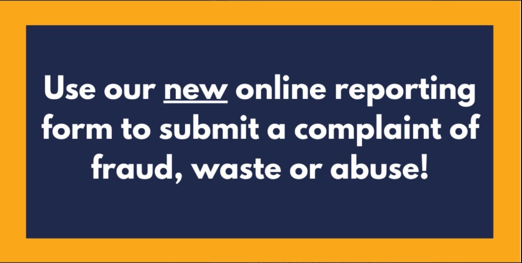 Use the new OIG fraud reporting form