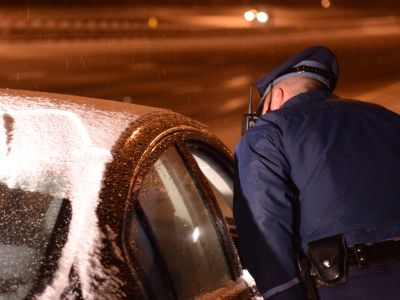 Trooper talking to driver