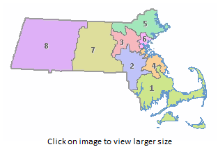 Governor's Council Districts map