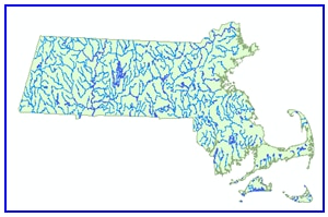 sample map of major ponds and streams