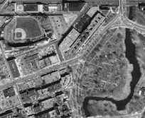 1990s black and white image of fenway park