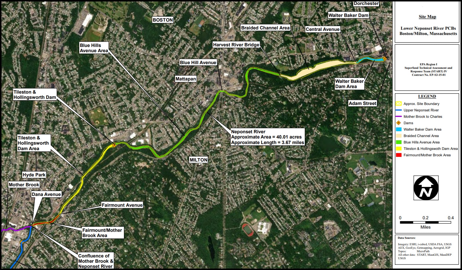 Map of the Lower Neponset River Site