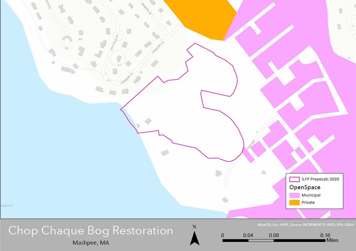 Map of Chop Chaque bog restoration area.