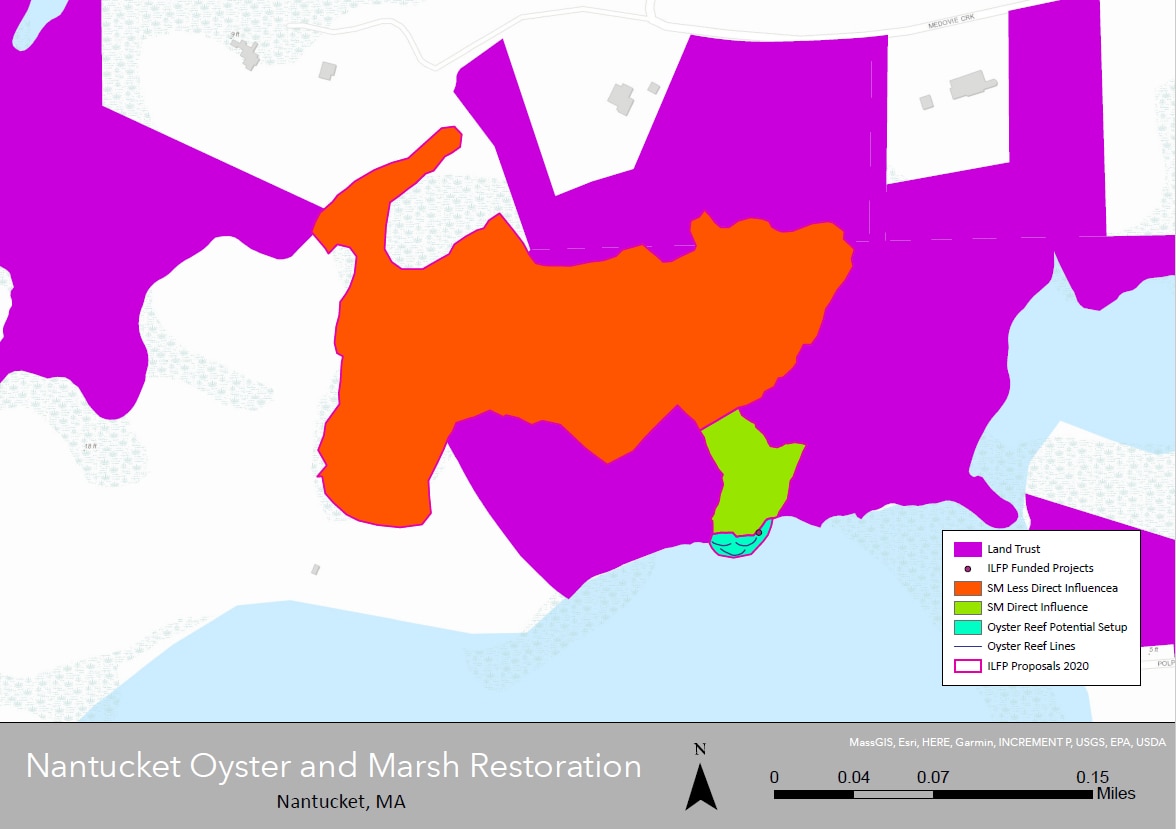 Map of Nantucket reef restoration area.