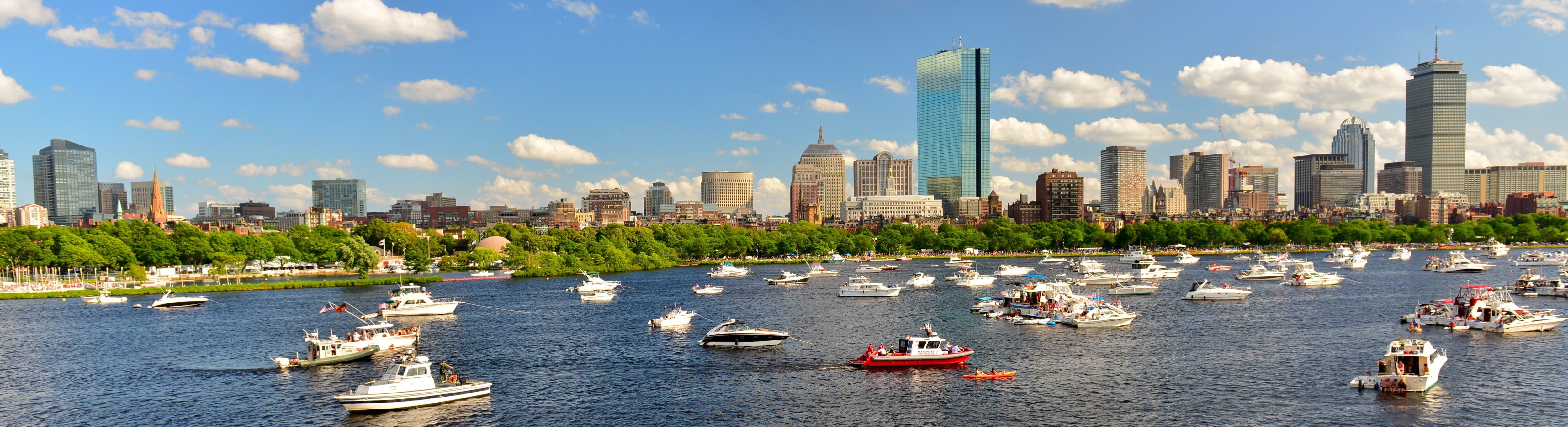 Sailboats on the Charles River in Boston