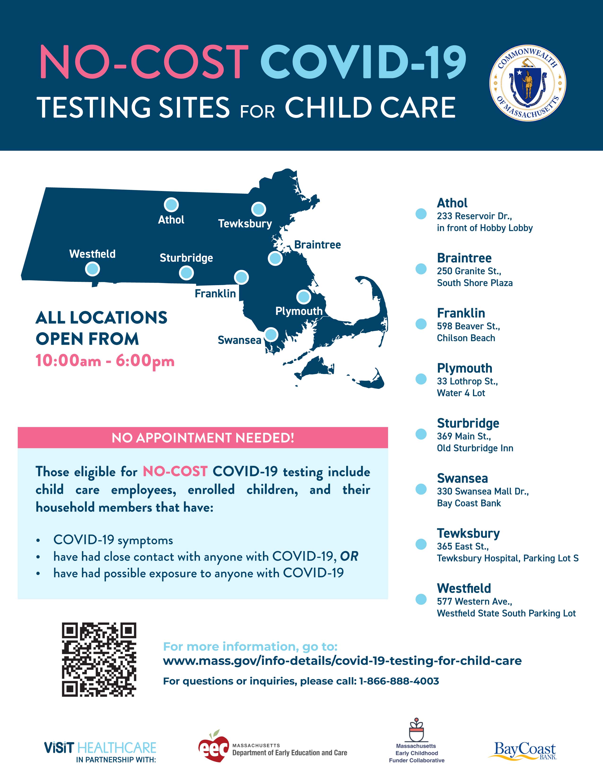 Massachusetts COVID Testing Sites October 2021