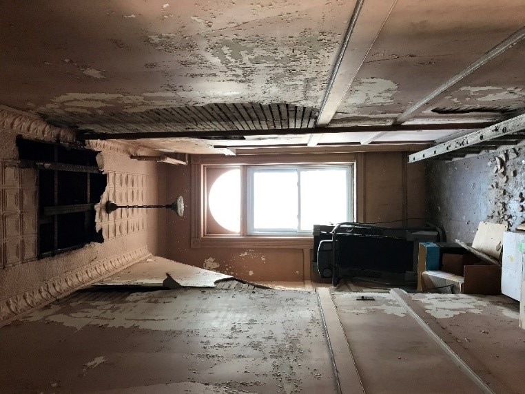 Deteriorating conditions of the upper floors of the Deerfield Regional Senior Center (Franklin County). (Photo courtesy of the Town of Deerfield)