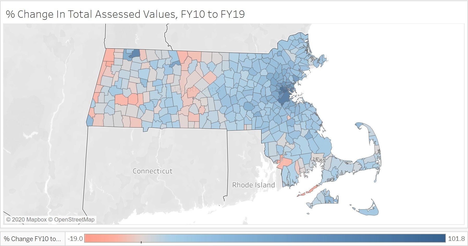 Figure 1—Percent Change in Total Assessed Values FY 2010 to FY 2019