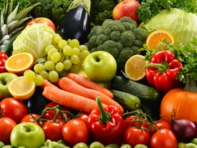 Picture of different fruits and vegetables.