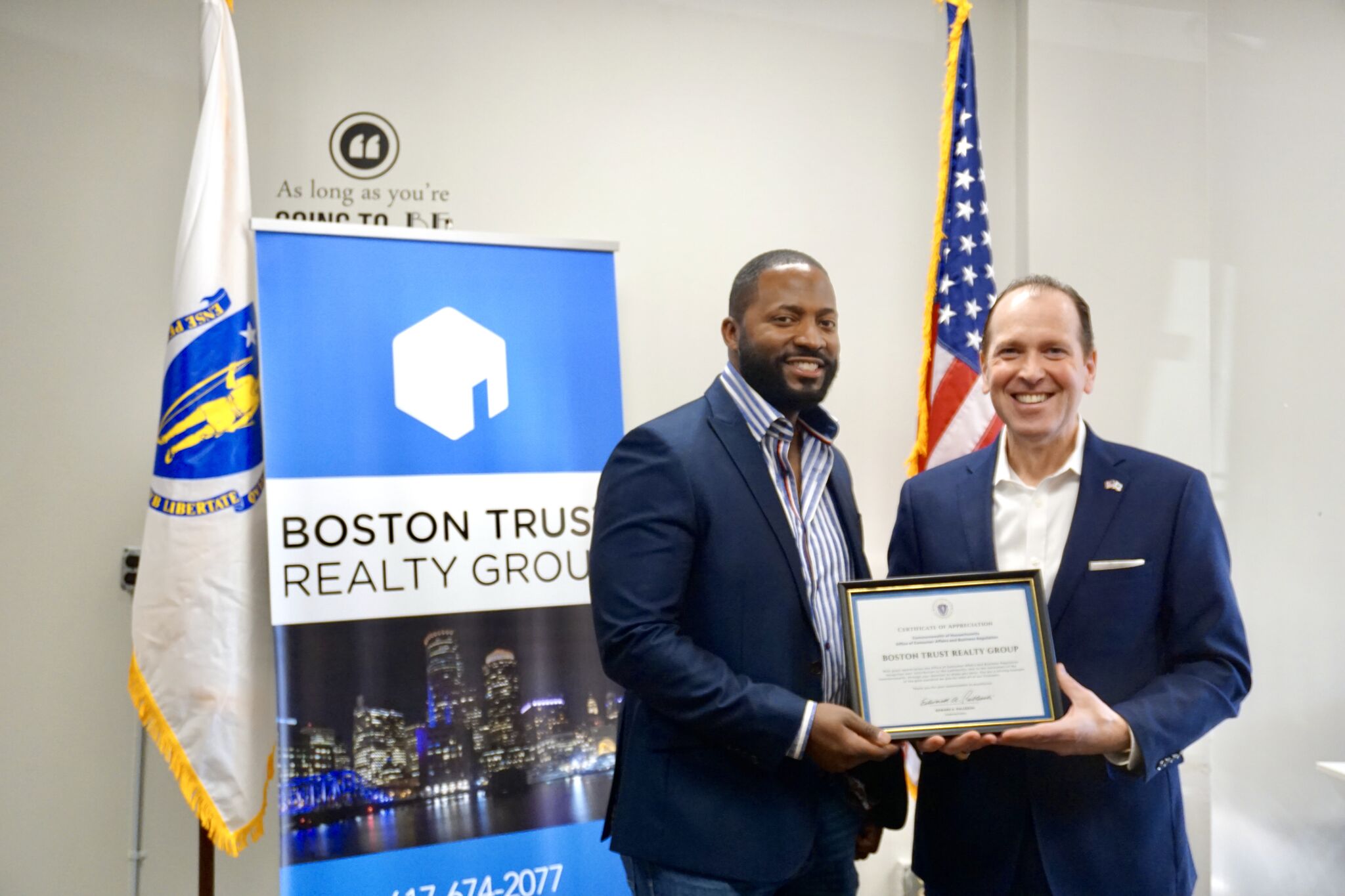 Pictured left to right: Boston Trust Realty Group Owner Robert Nichols and Undersecretary Edward Palleschi.