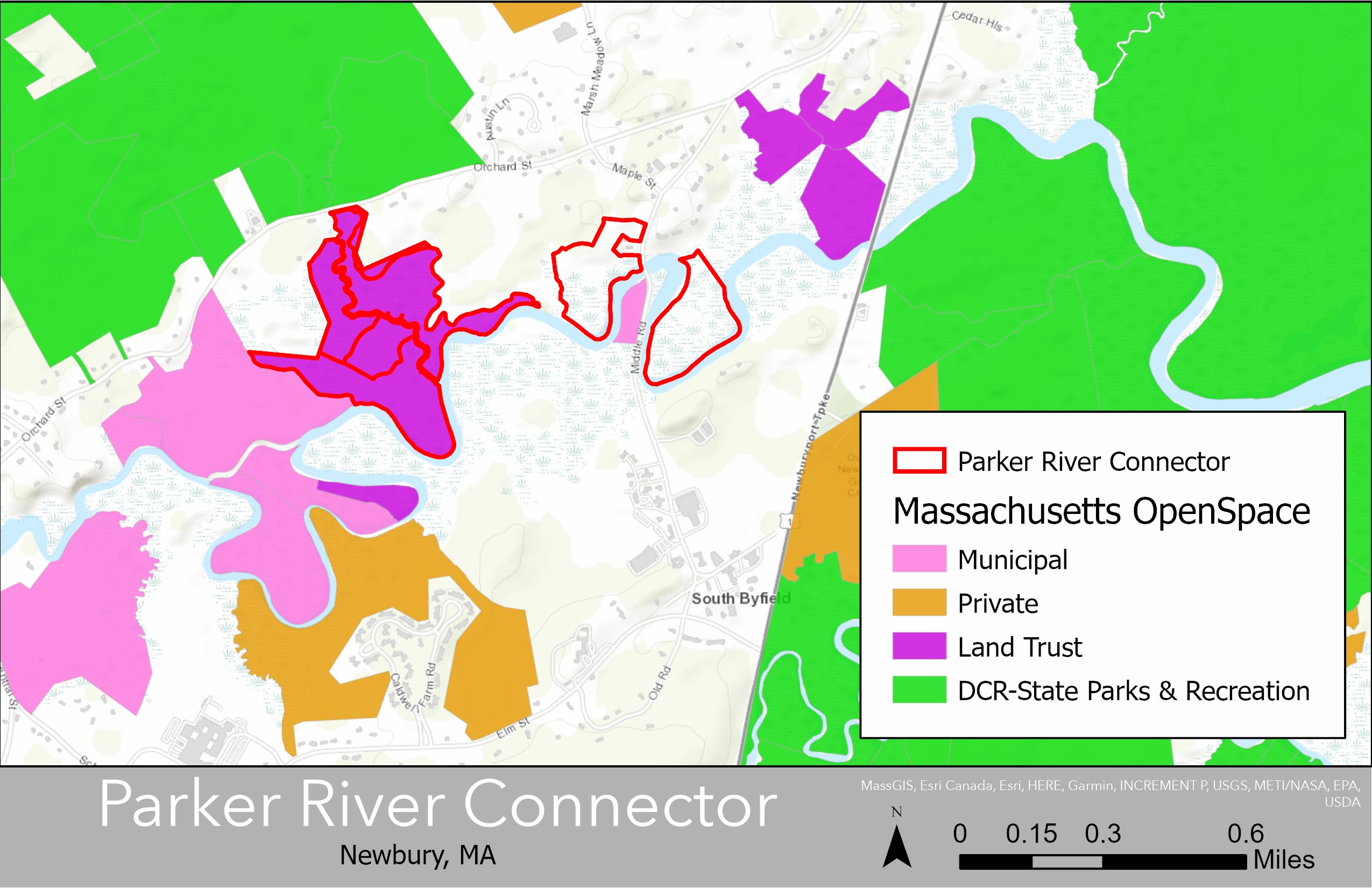 Parker River Connector map.