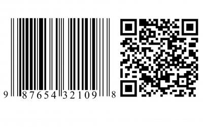 An image of a UPC code and QR code