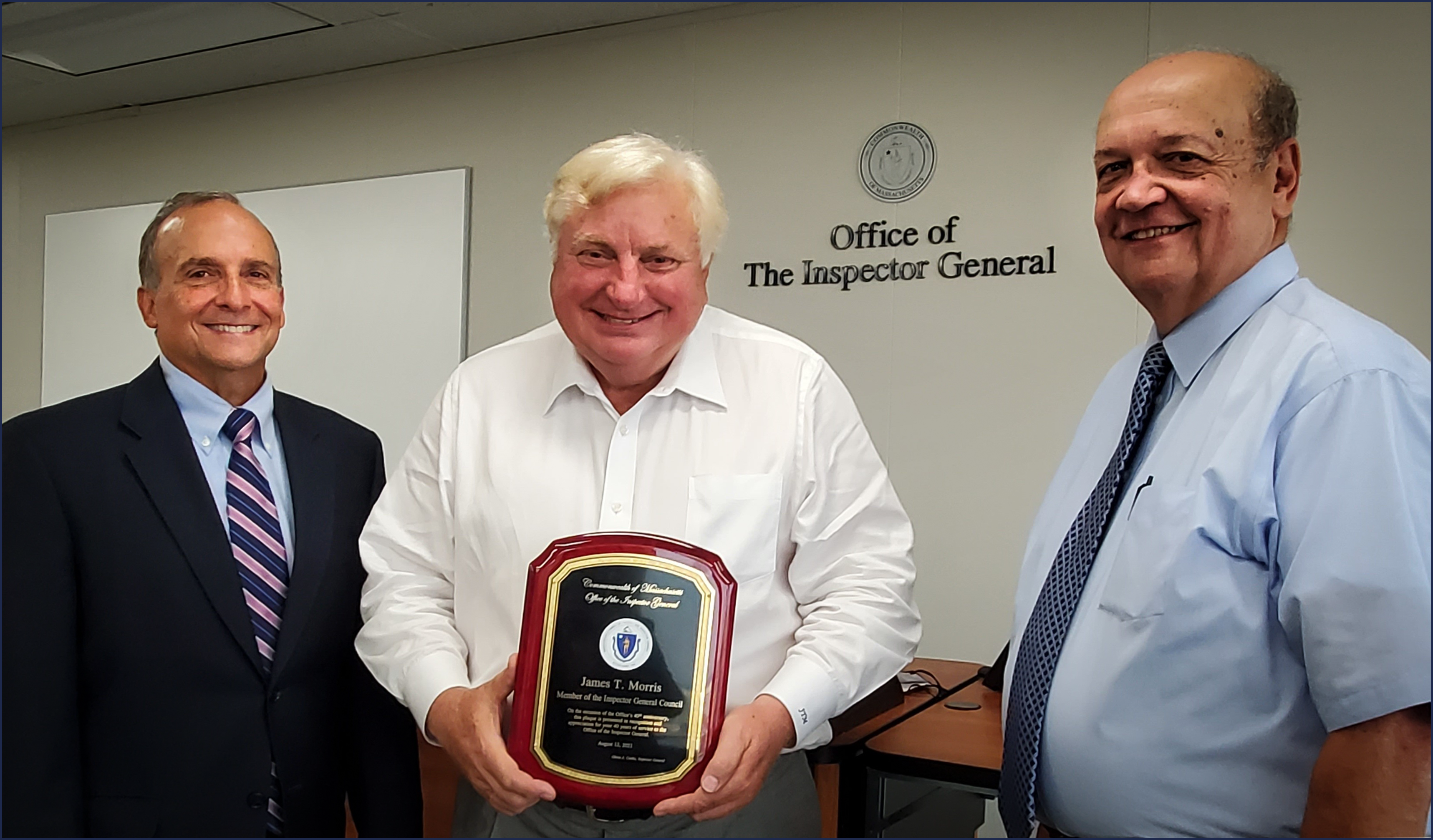 Pictured from left to right: Glenn Cunha, Jim Morris, Michael Caira (Chair of the IG Council)
