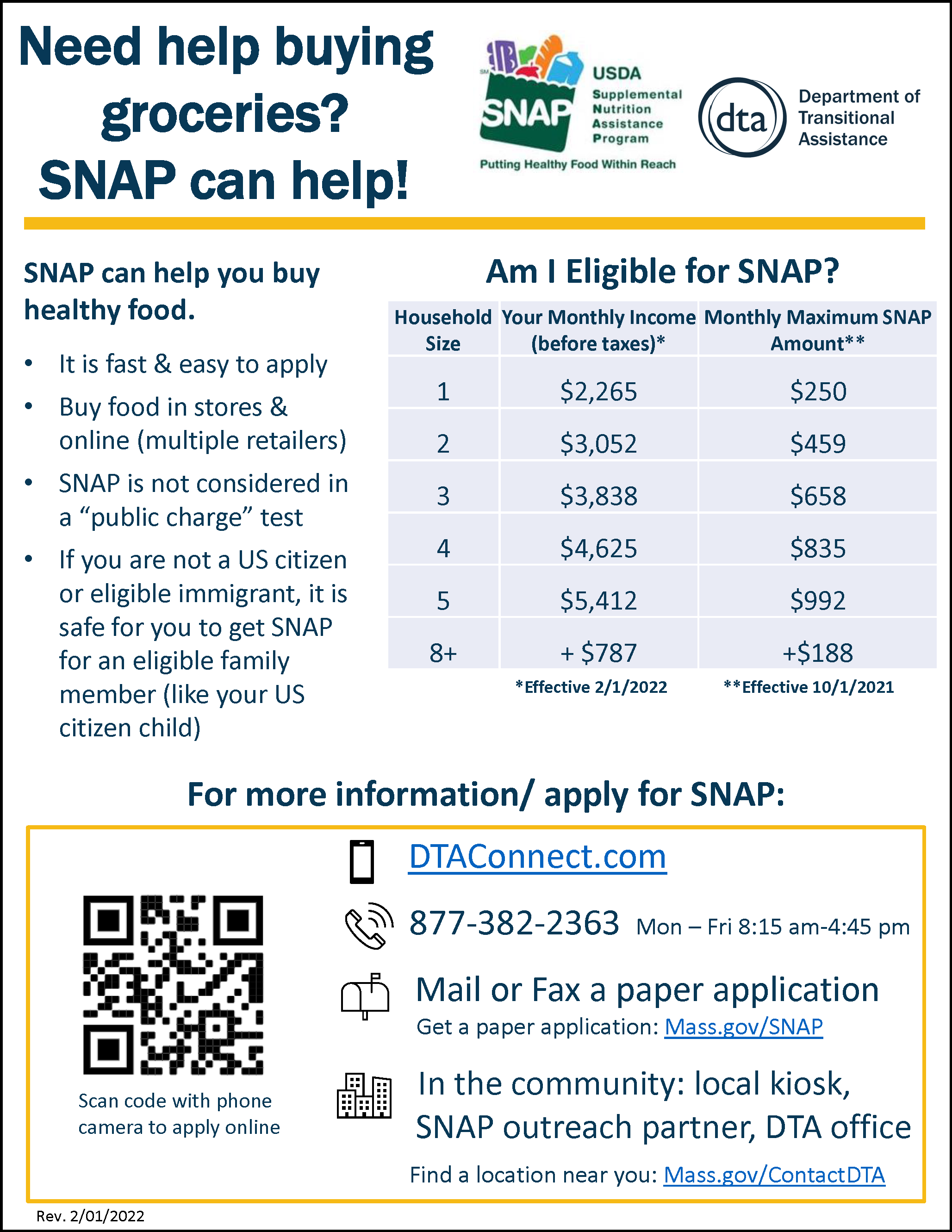 SNAP Outreach Flyer English