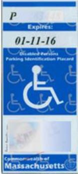 Massachusetts disability parking placard