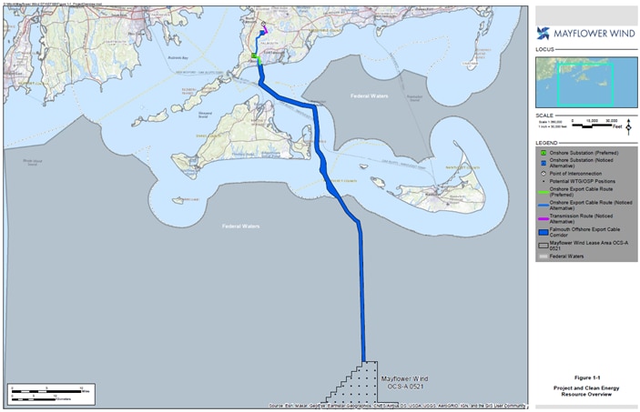 Map image of project offshore and onshore routes