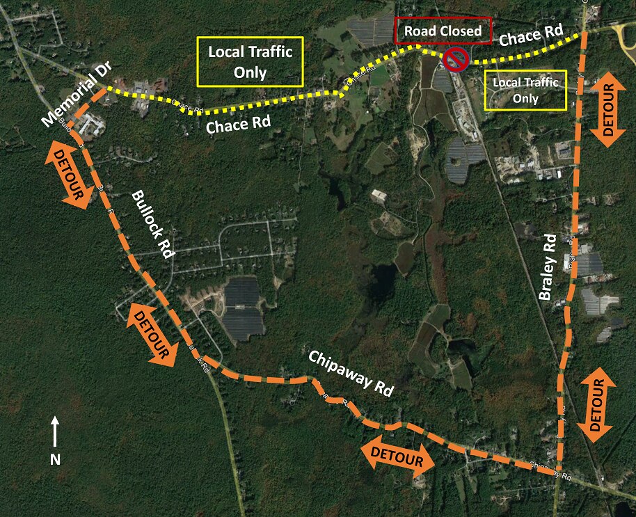 Map of Chace Road detour in Freetown