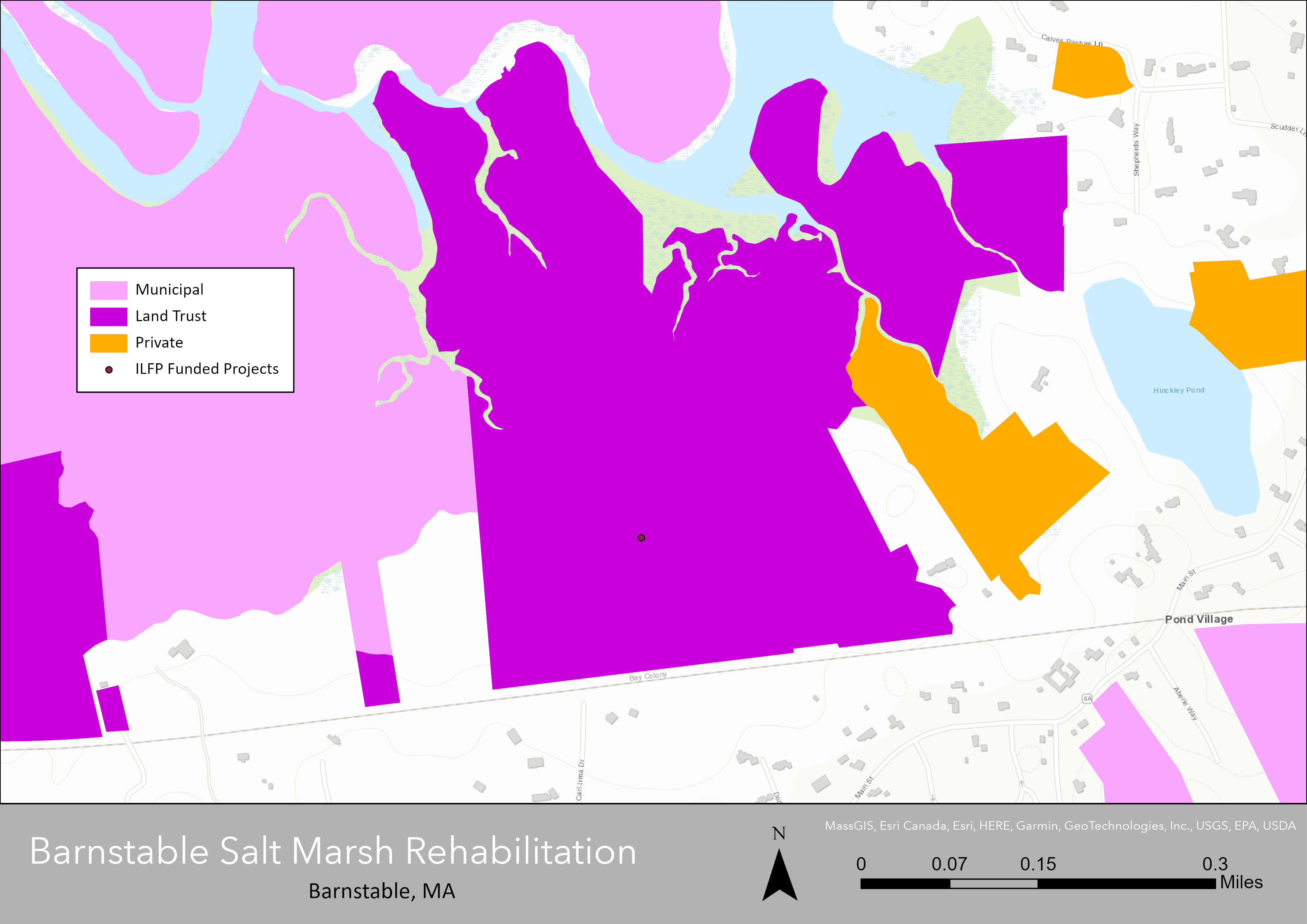 Map of Barnstable Great Marsh.