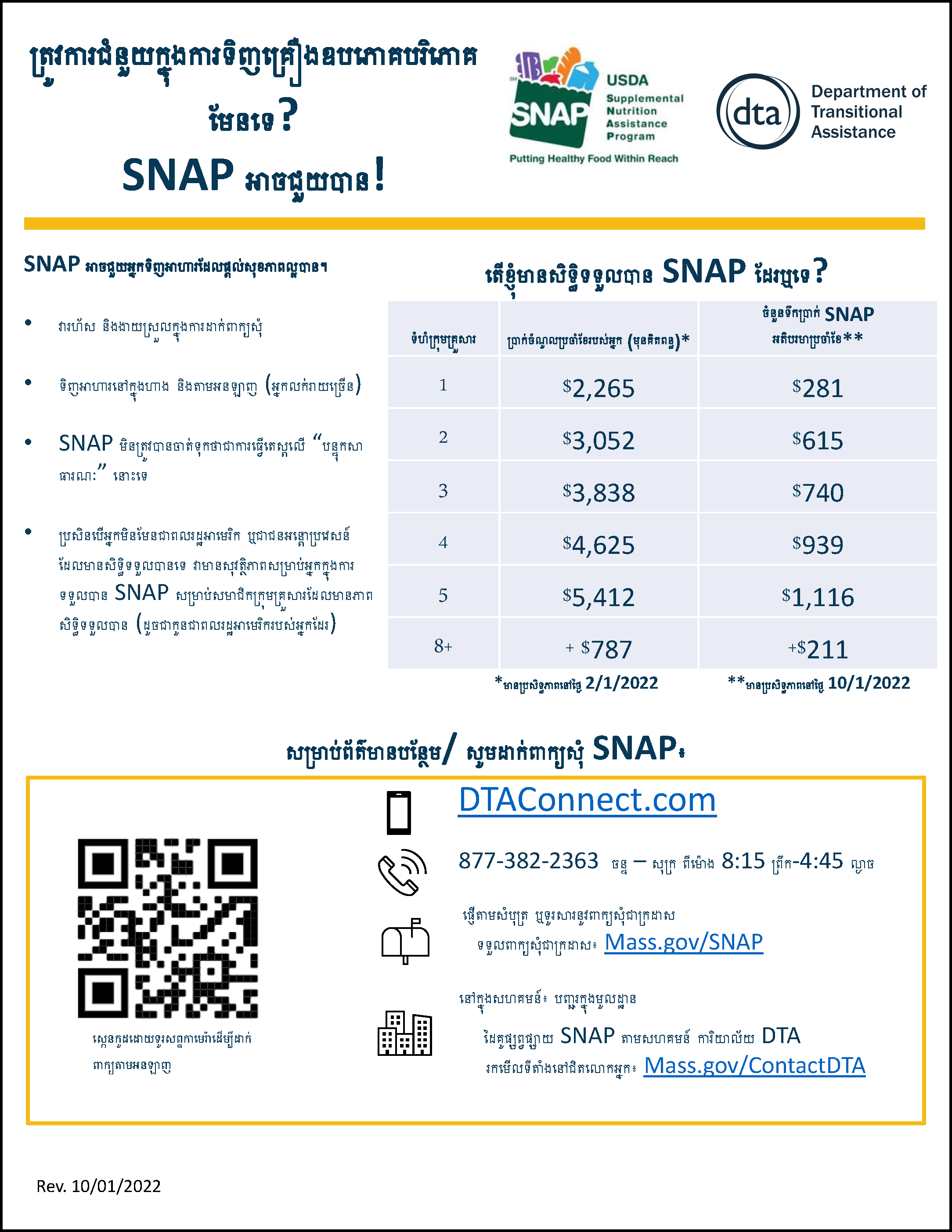 SNAP Outreach Flyer Khmer