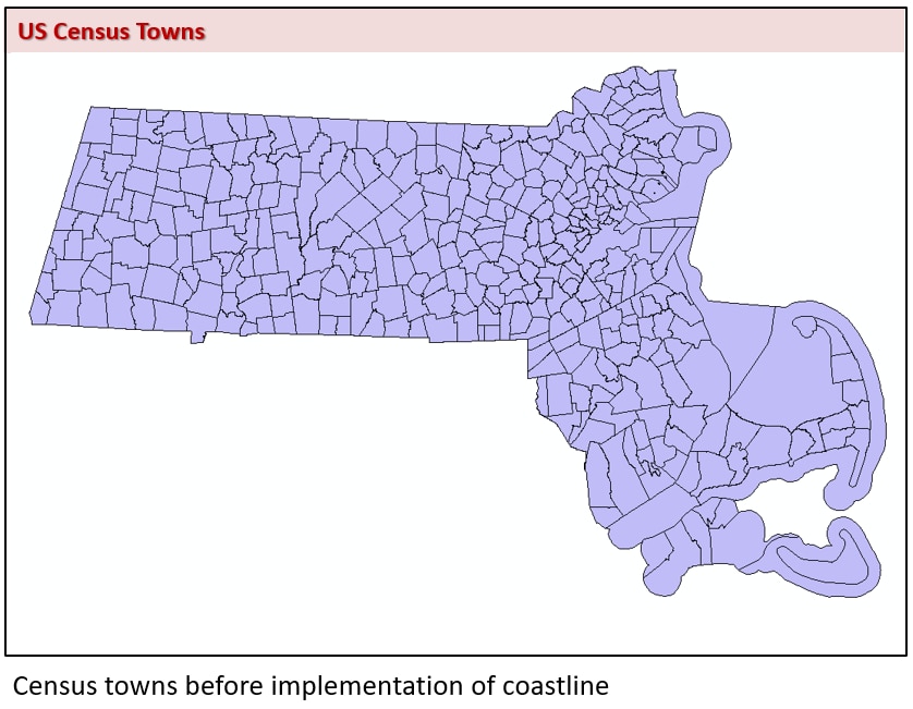 Census 2020 towns no coast large