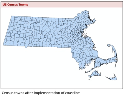 Census 2020 towns with coast small