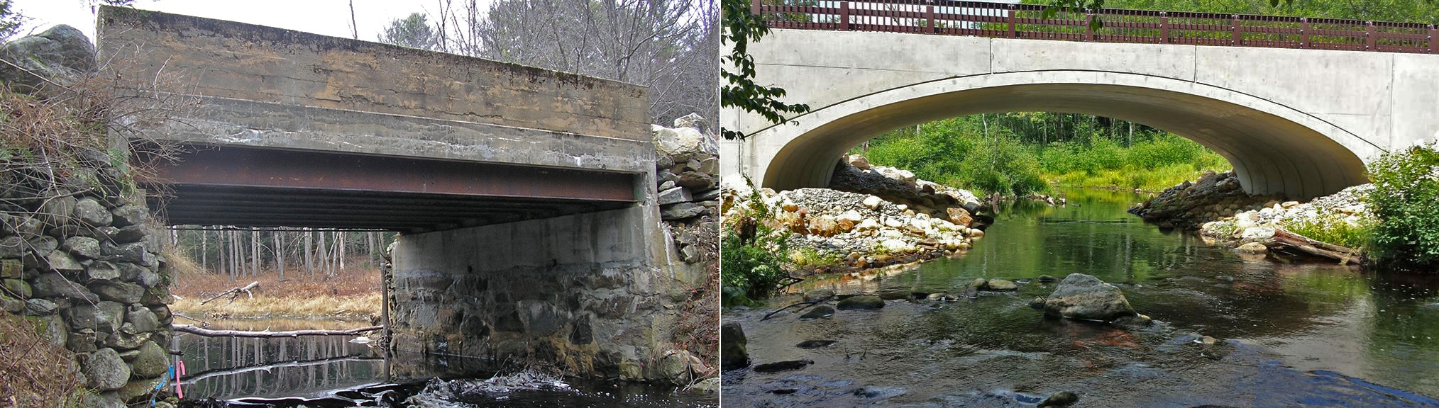 Royalston bridge replacement before and after
