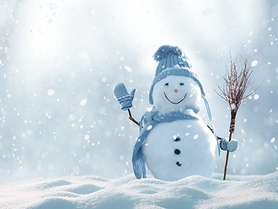 Snowman in snow
