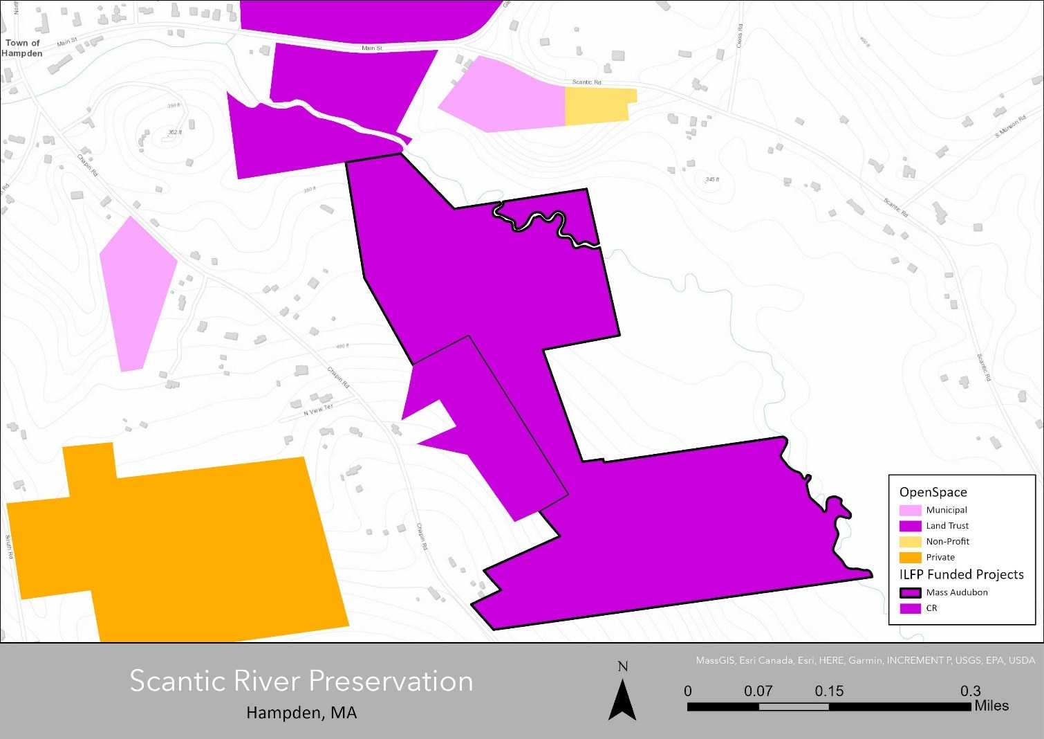 Map of Scantic River preservation.