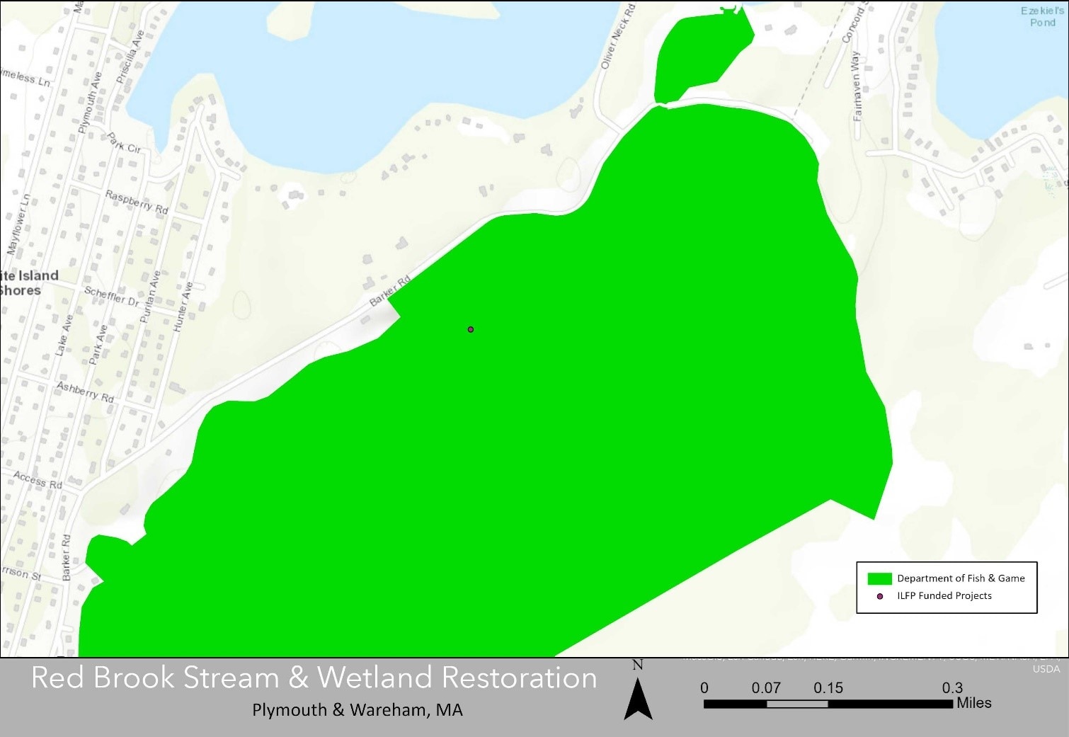 Map of Red Brook Bogs restoration area