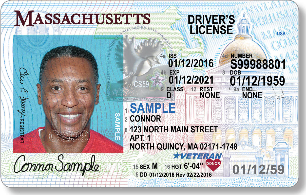 MA Veteran Drivers License Example