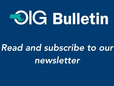 Image promoting sign up for OIG Bulletin newsletter